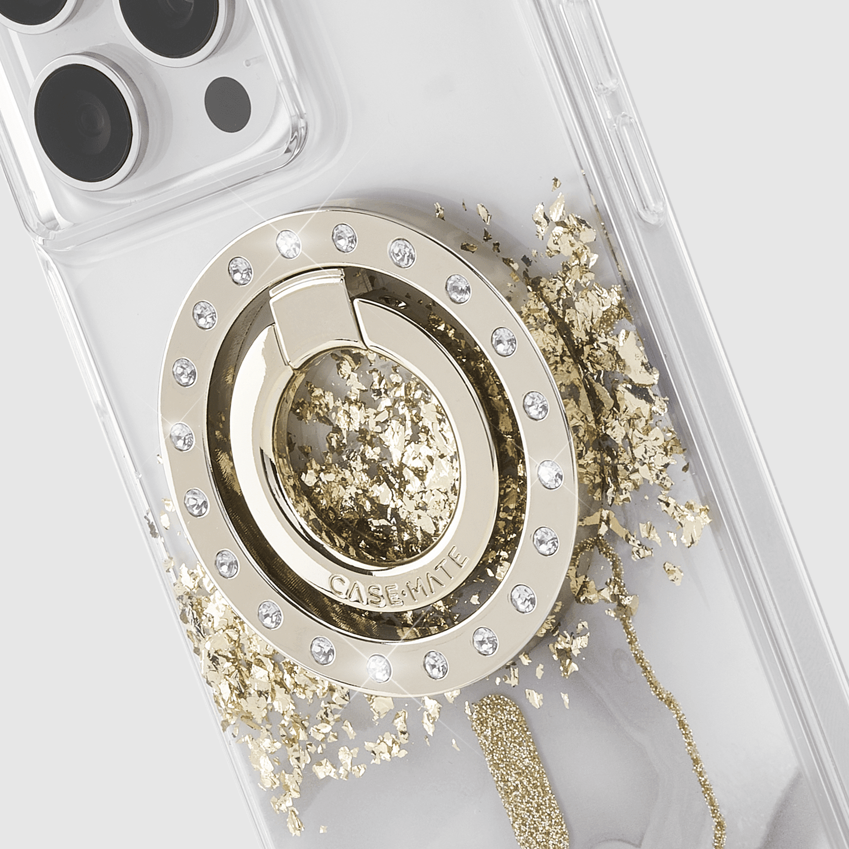 Case-Mate Magnetic Phone Ring Holder / Stand [MagSafe Compatible] for iPhone 14 13 12 Pro Max - Champagne Crystal