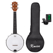 Kmise 4 String Banjo Ukulele Banjo lele Uke Concert 23 Inch Size Sapele with Bag Tuner