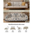 thumbnail image 3 of Beige Ethnic Boho Sofa Covers for 3 Cushion,Washable Couch Cover for Sectional Sofa Slipcovers with Tassel,Oriental Bohemian Antique Tribal Floral Loveseat Covers Futon Cover Throw Blanket 71x118, 3 of 8