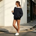 thumbnail image 6 of Cmtiyu Sweatshirts for Women Oversized Long Sleeve Crew Neck Pullover Tops Casual Loose Fit Off the Shoulder Sweatshirts S-XL, 6 of 9