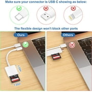 3Pcs USB C SD Card Reader,Tiansong Memroy Card Reader Trail Camera Viewer for Android Type C OTG Device Portable SD Card Adapter for MacBook Air/Pro M1 iPad Pro Samsung S21/S22 Ultra(White)
