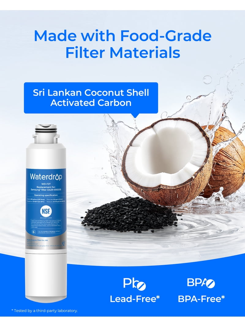 Waterdrop F27 Refrigerator Water Filter Replacement for Samsung