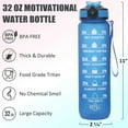 thumbnail image 5 of BAKER DEPOT 1000ml Frosted BPA Free Leakproof Tritan Portable Reusable Fitness Water Bottle, Blue, 5 of 6