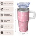 thumbnail image 3 of Flamingo Stainless Steel Tumbler with Handle 20OZ Insulated Coffee Mug Travel Cup BPA Free Leak Proof Double Wall Vacuum Design Perfect Gifts for Women Girls on Birthday Christmas Summer, 3 of 6