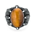 thumbnail image 2 of Bling Jewelry Mens Mens Silver Ring Claw Design with Tiger Eye Gemstone Oxidized Sterling Silver, 2 of 6