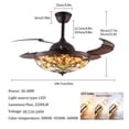thumbnail image 6 of 42" Tiffany Retractable Ceiling Fan with Remote & Light LED Dimmable Chandelier, 6 of 12