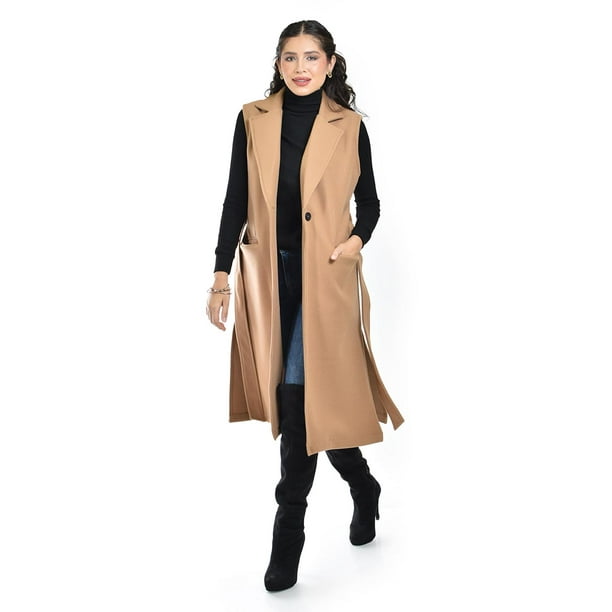 Chaleco largo con cinto Roman Fashion /Juvenil, 3018 (Cafe) cafe M