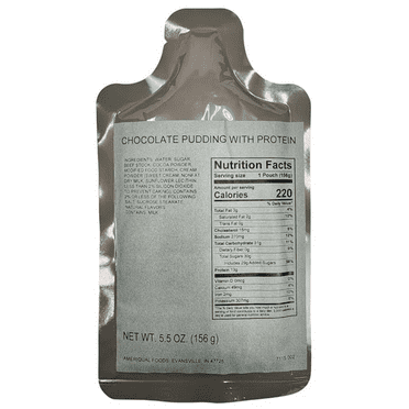 Never Issued MRE Entree: Chocolate Pudding With Protein (3 Pack)