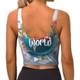 thumbnail image 3 of Kdxio Travel Around The World Print Workout Crop Tank Top for Women Racerback Yoga Tank Tops Athletic Sports Shirts Exercise Undershirts, 3 of 9