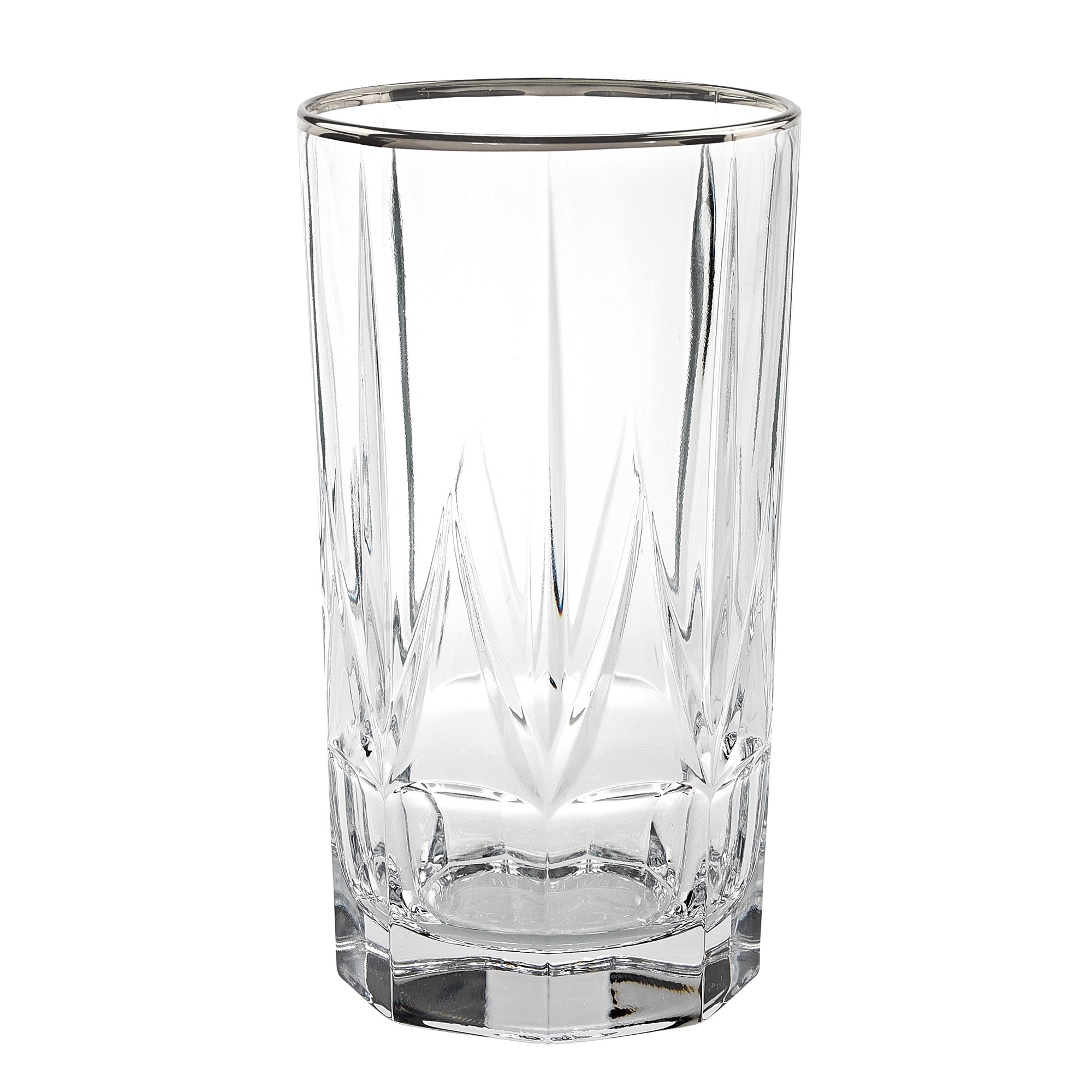 Lorren Home Trends Chic Set of 6 High Ball Tumblers by, Clear