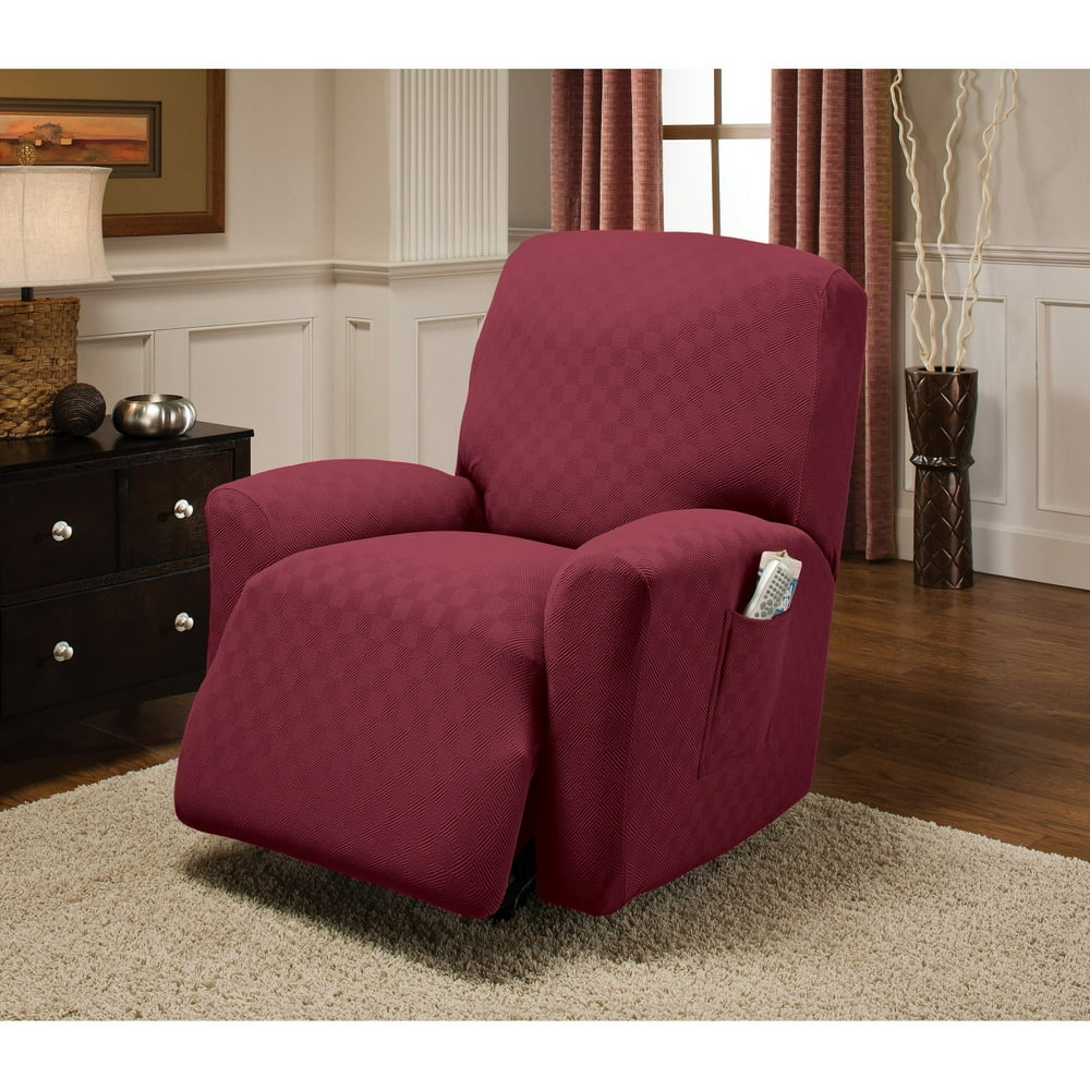 Stretch Sensations 4Piece Stretch Newport Recliner Slipcover, Brick