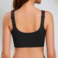 thumbnail image 4 of Wang6 Womens Front Zipper Wireless Sports Bras Seamless Plus Size Padded Workout Bras Full Coverage Running Yoga Gym Bralettes T Shirt Bra Black XXL, 4 of 5