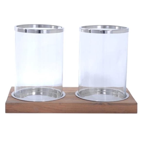 Rojo 16 SS1102M 24 x 15 x 12 in. Amalfitana Old Wood Candle Holder- Medium