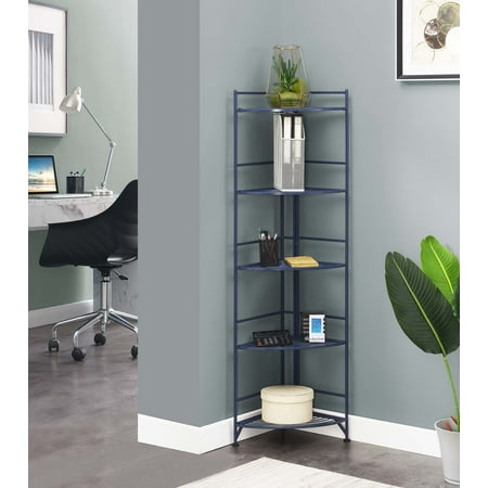 

Convenience Concepts Xtra Storage 5 Tier Folding Metal Corner Shelf Cobalt Blue