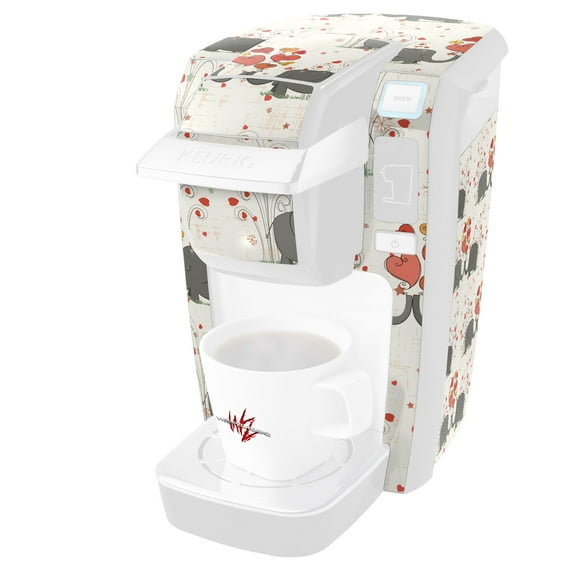 Elephant Love - Decal Style Vinyl Skin fits Keurig K10 / K15 Mini Plus Coffee Makers (KEURIG NOT INCLUDED)