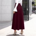 thumbnail image 5 of Wdgfv Women's Vintage High Waist Wool Blend Plaid A-Line Long Maxi Skirt with Pocket, 5 of 5