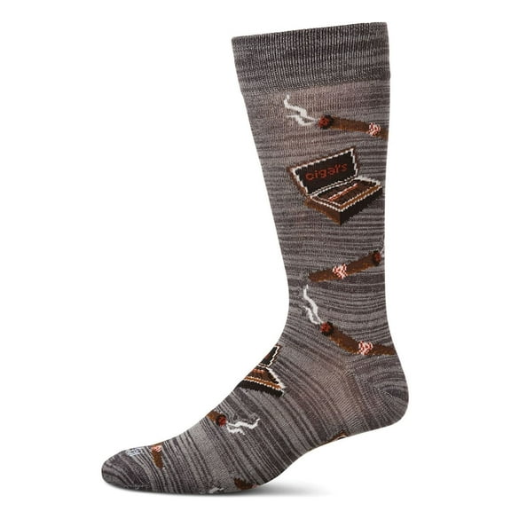MeMoi Smoker's Delight Cigar Bamboo Blend Men's Socks - Mens - Male, 10-13, Asphalt
