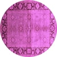 thumbnail image 1 of Ahgly Company Indoor Round Oriental Purple Industrial Area Rugs, 3' Round, 1 of 4
