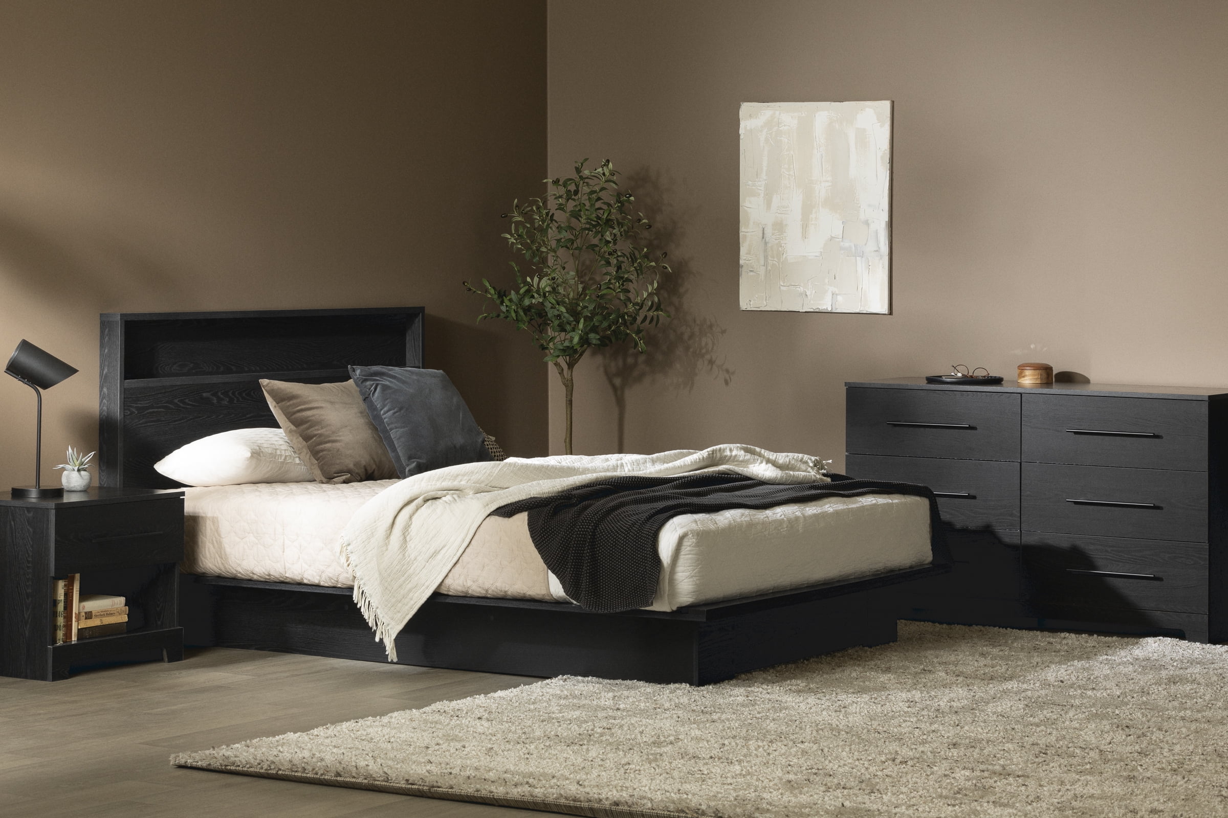 South Shore Primo 6-Drawer Dresser for Adult, in Black Oak