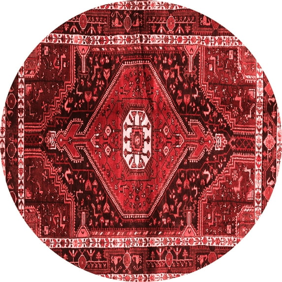 Ahgly Company Indoor Round Persian Red Traditional Area Rugs, 7' Round