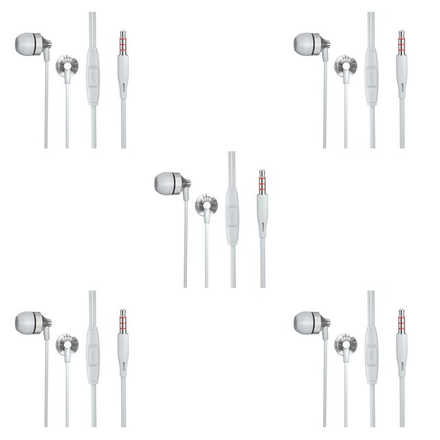 tamizeot High-End Blend Sound Wired Earbuds Hifi Sounds Soft Ear Pads Stable PC In-ear Wired Earphone Laptop silver 5Set