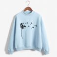 thumbnail image 2 of CEHVOM Femmes Mode Décontractée Imprimé Col Rond Ample Manches Longues Hauts Courts Blouse Chandails Sans Capuche Liquidation, 2 of 5