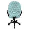 thumbnail image 3 of Abstract Office Chair Slipcover, Curly Bold Water Fishing Theme Summer Season Vacation Beach Seashore Swimming, Stretch Decorative Fabric Cover, Standard Size, Turquoise White, by Ambesonne, 3 of 5