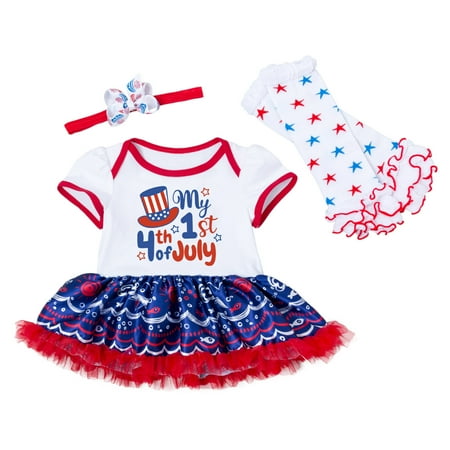 

QWERTYU Newborn Infant Toddler Baby Clothing Set 4th of July Summer Outfits T Shirts and Set Short Sleeve for Girl 1M-2Y
