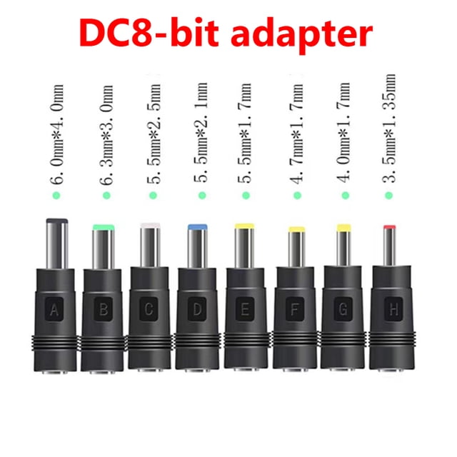 Adaptador Convertidor Kits de conector de puntas de adaptador de corriente CC para computadora portátil de 5,5x2,1 mm para Lenovo (8 en 1) Likrtyny Para estrenar