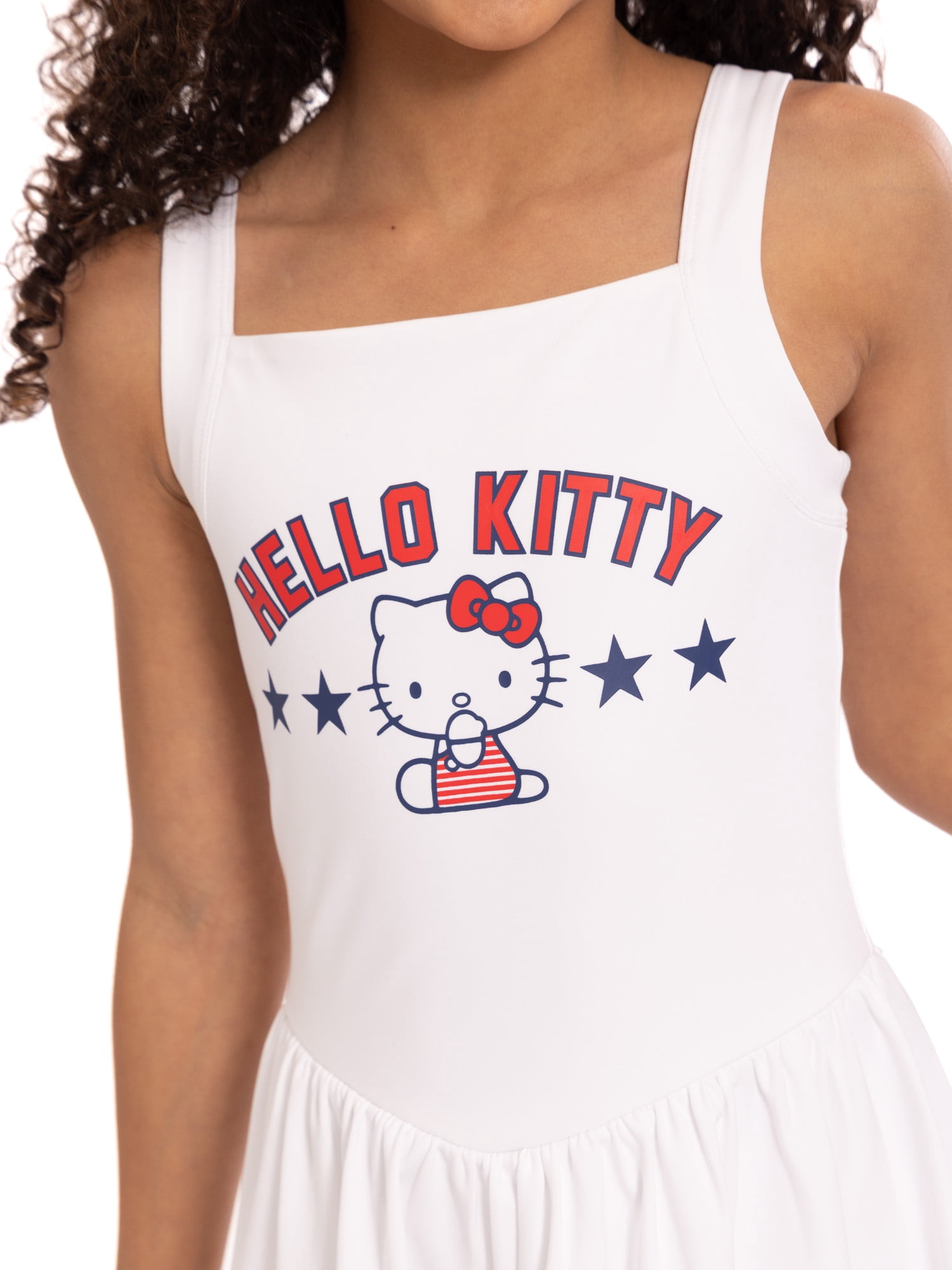 Hello Kitty Girls Active Sleeveless Dress with Built-In Shorts, Sizes 4-12