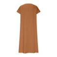 thumbnail image 4 of Karight Women's Cotton Linen Midi Dress V Neck Short Sleeve Causal Tshirt Dresses Summer Loose Beach Cover Ups Tshirt Sundress, 4 of 6