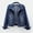 Dark Blue, variant on YNGKMEA Denim Jacket for Women Long Sleeve Plus Size Jean Jacket Fall Button Down Lightweight Colored Jackets Trendy Casual Trucker Coat Light Blue XL