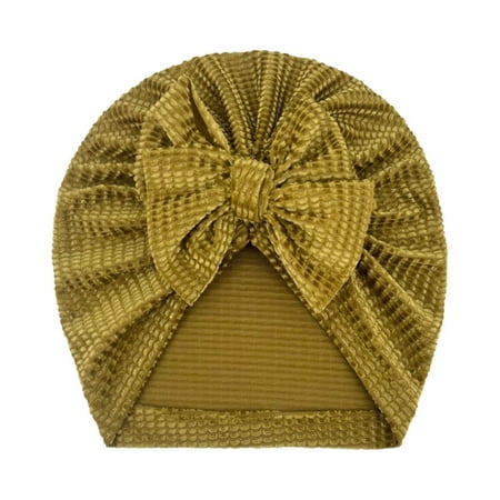 

Hat For Kids Toddler Baby Boys Girls Solid Cap Beanie Bowknot Elastics Turban Hat