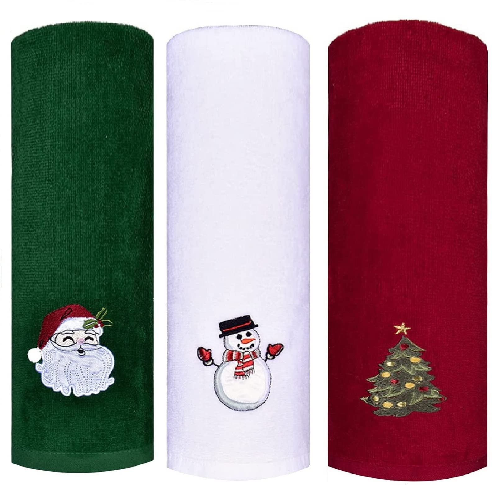 NOLITOY 3pcs Towel Christmas Hand Towels Clearance Embroidered Christmas  Kitchen Towels Christmas Hand Washcloths Cartoon Print Towel Stocking