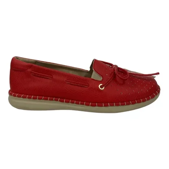 Zapatos Planos Cómodos Vestir Casuales Para Dama Solash 621 Rojo