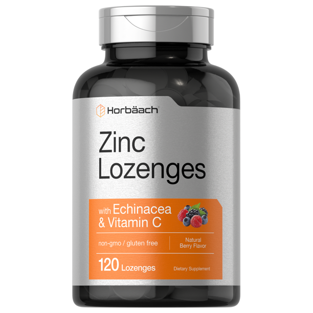 Zinc Lozenges 120 Count Natural Berry Flavor by Horbaach