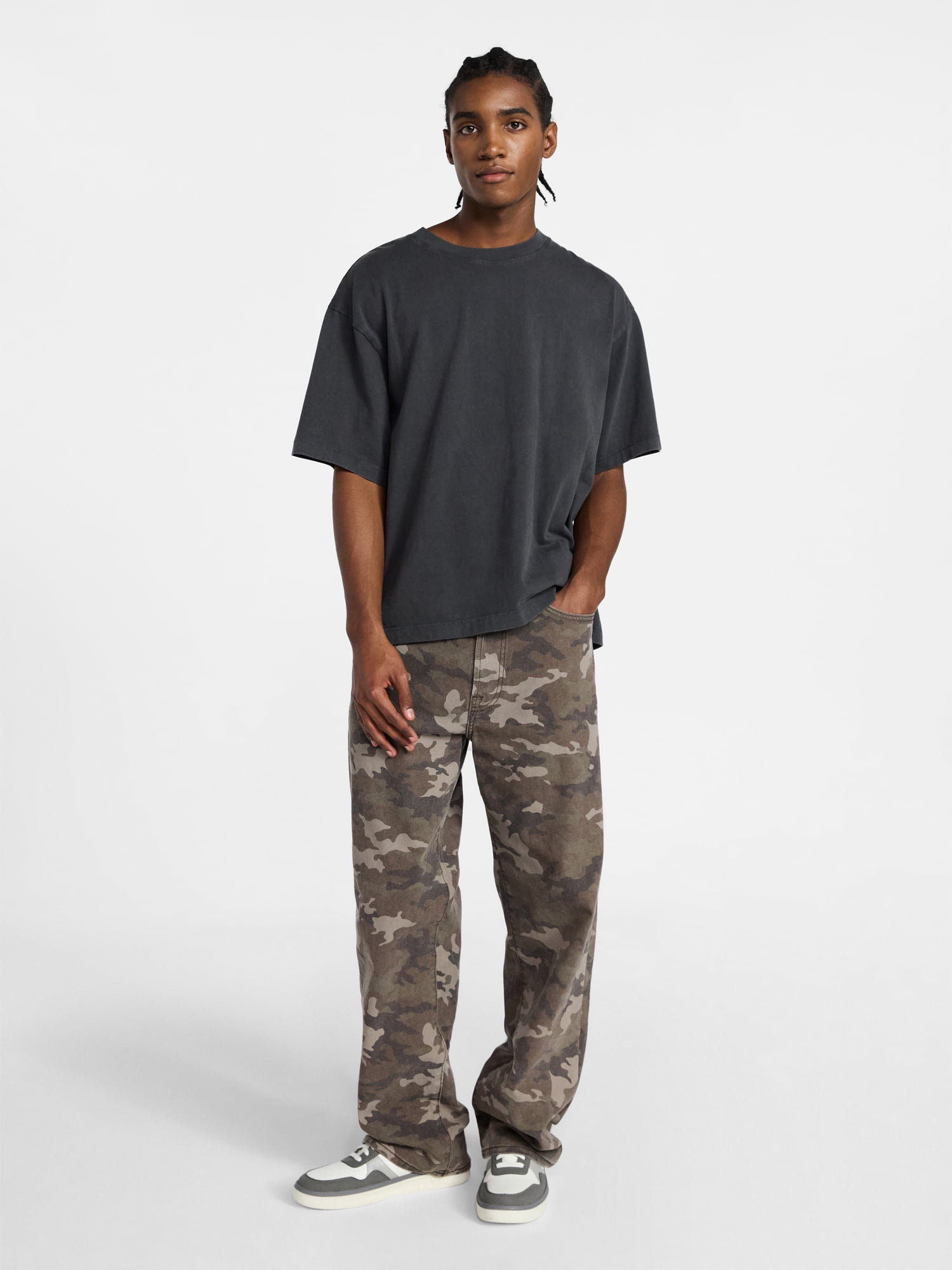 No Boundaries Baggy Fit Jeans, Tonal Camo, Men's 28x30-40x32
