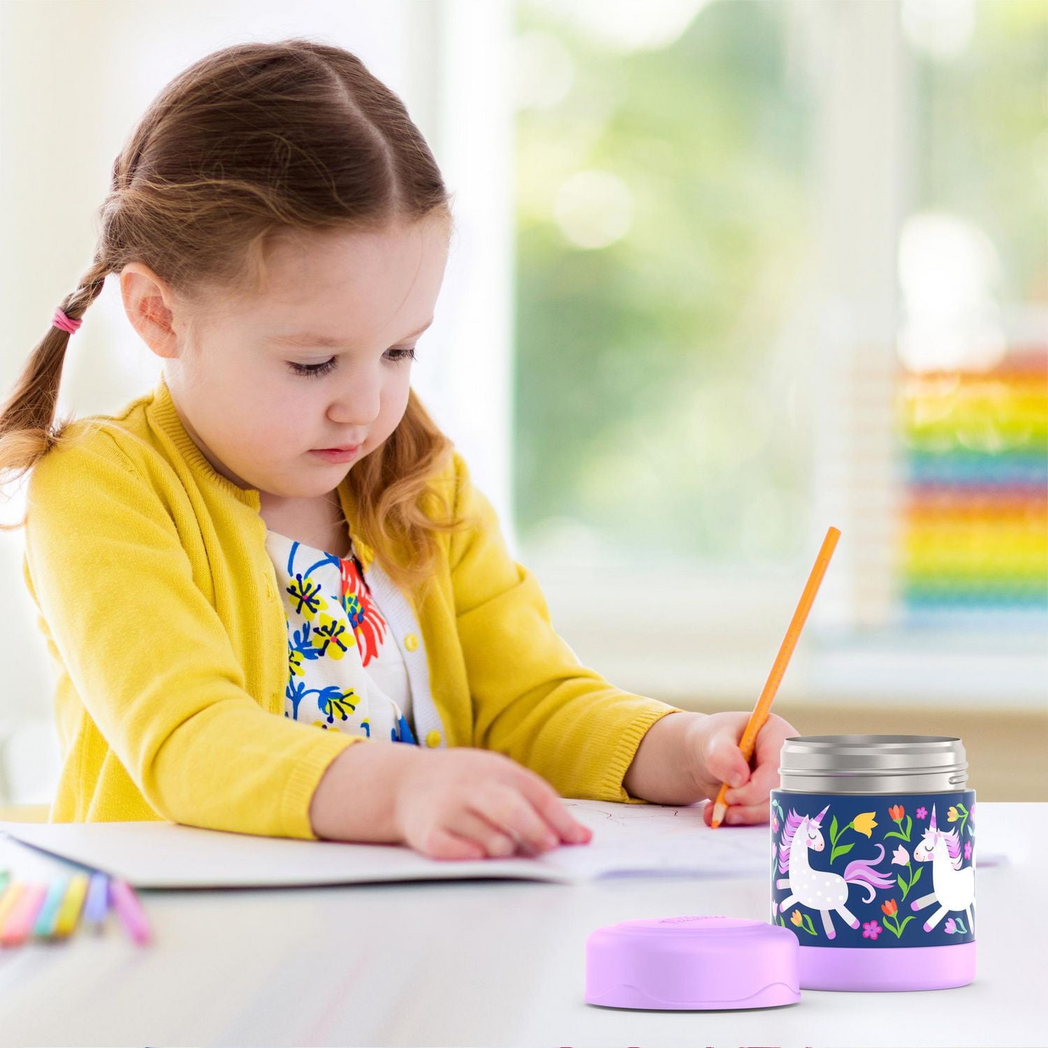 Thermos Kids Stainless Steel Vacuum Insulated FUNtainer Food Jar, 295 ml, Unicorn, 10 Oz/295 ml, BPA free