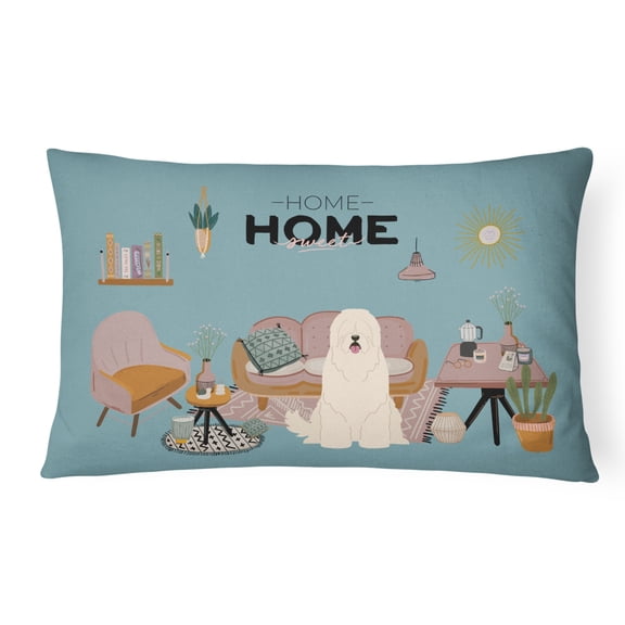 South Russian Sheepdog Sweet Home Canvas Fabric Decorative Pillow