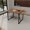 Wood 378, variant on 55 Inch White MDF Dining Table for 4-6 People, Modern Rectangular Table with Black Metal Legs, Farmhouse Kitchen Table