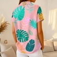 thumbnail image 5 of Women's Golf Polo Shirts Collared V Neck Short Sleeve Plus Size Casual Henley Waffle Knit Button-Up Top, 5 of 5