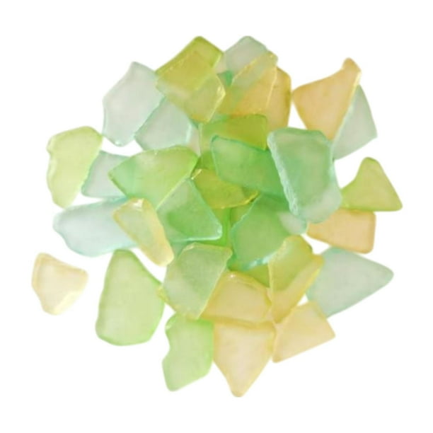 Vidrio marino para manualidades, bricolaje, fabricación de joyas, plano, 500 g, pulido para teñir. 3 colores