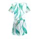thumbnail image 4 of Mini Vestido de Verano Color Sólido Cuello en V Manga Corta Vestido de Becerro Medio, Vestido Corto de Verano, 4 of 5