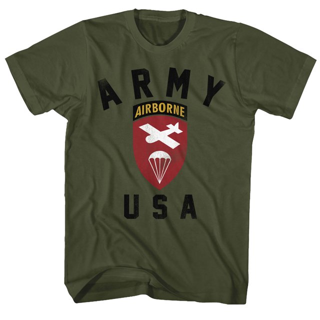ARMY-US AIRBORNE-MILITARY GREEN ADULT S/S TSHIRT-XL