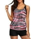 thumbnail image 1 of ¡Rebajas! Trajes de baño tankini Prolriy para mujer, trajes de baño tankini de dos piezas con espalda en T y shorts tipo bóxer, trajes de baño deportivos para mujer, talla M, rosa, 1 of 8