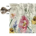 thumbnail image 5 of Farm Kitchen Window Valance and Tier Set Spring Boho Flowers Botanical 3 Piece Rod Pocket Valances Short Curtain,Vintage Stamp Letters Small Windows Treatment Tiers Curtains for Bedroom/Cafe/Bathroom, 5 of 6