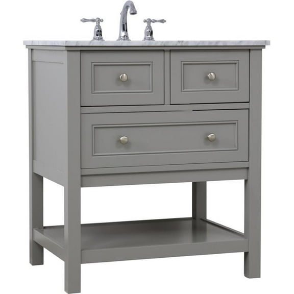 30 in. single bathroom vanity set in Grey