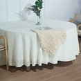 thumbnail image 5 of BalsaCircle 108" White Round Premium Polyester Faux Burlap Tablecloth Reception Dining, 5 of 7