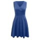 thumbnail image 2 of TaTaai Women's V-Neck Midi Nightgown Sleeveless Solid Color Fitted Casual Pocket Detail Knee Length Sleepwear Summer Dress Gift, 2 of 7