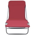 thumbnail image 2 of vidaXL Chaises Longues Pliantes 2 Pcs Acier et Tissu Rouge, 2 of 4